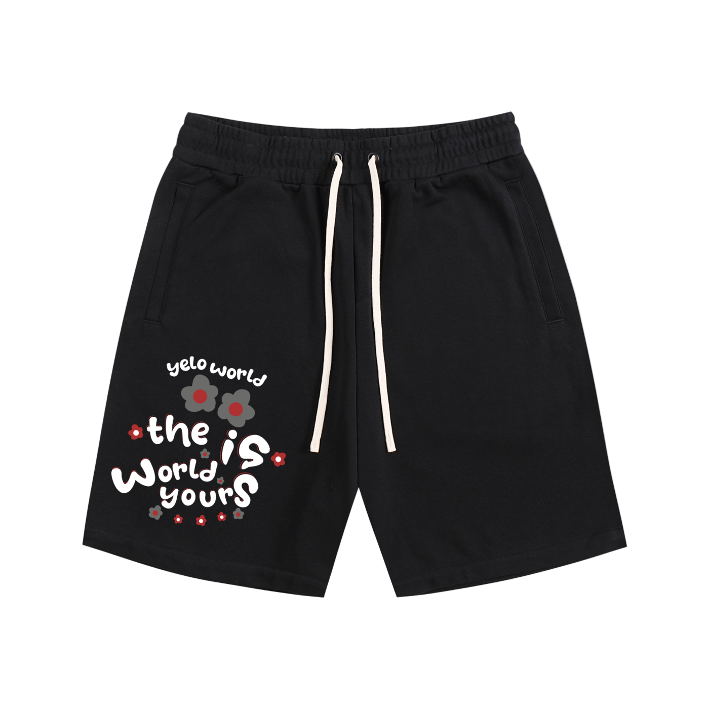 Chi-Red Bloom Cotton Shorts